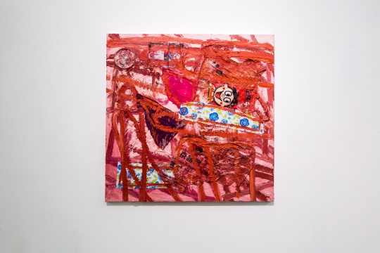 《叙事3》 布面油彩、综合材料 120×120cm 2017
