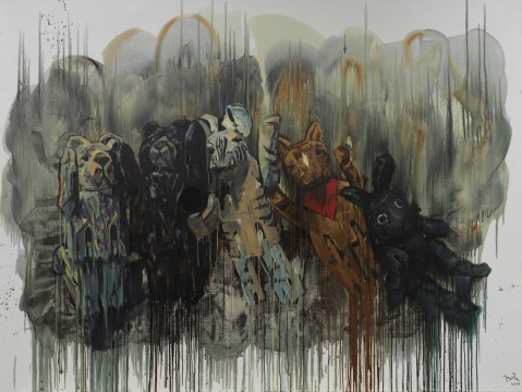 《狂欢》 210×260cm 布面油画 2016
《狂欢》 210×260cm 布面油画 2016
