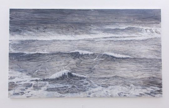 《水之十》 布面油画，360 x 210cm，2018
