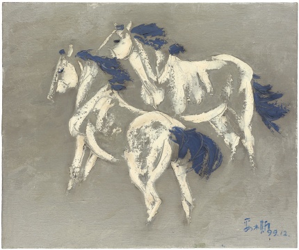 《蓝鬃马》50X60cm 1999年
《蓝鬃马》50X60cm 1999年