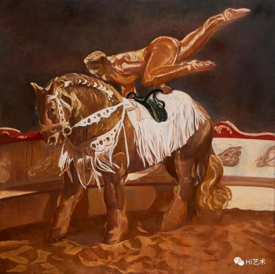 《陈列物-马戏马》 200×200cm 布面油画 2017
《陈列物-马戏马》 200×200cm 布面油画 2017