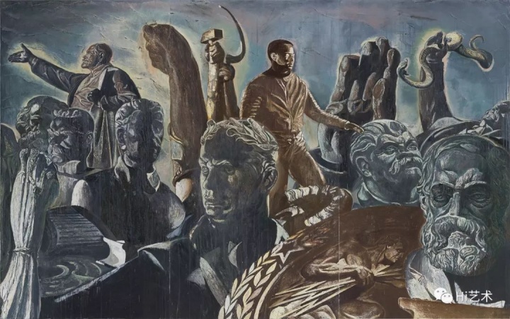 《偶像-男神》 280×450cm 布面油画 2017
“每一个形象都佩戴着相应的法器,象征他们具备某种超能力。也许是他们的超级能力塑造了人们看待世界的眼光。”
《偶像-男神》 280×450cm 布面油画 2017
“每一个形象都佩戴着相应的法器,象征他们具备某种超能力。也许是他们的超级能力塑造了人们看待世界的眼光。”