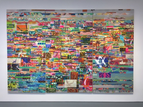 《得漂得漂》 250 x 373 cm 布面油画,丙烯,树脂,喷漆,数码打印 2018 《得漂得漂》 250 x 373 cm 布面油画,丙烯,树脂,喷漆,数码打印 2018