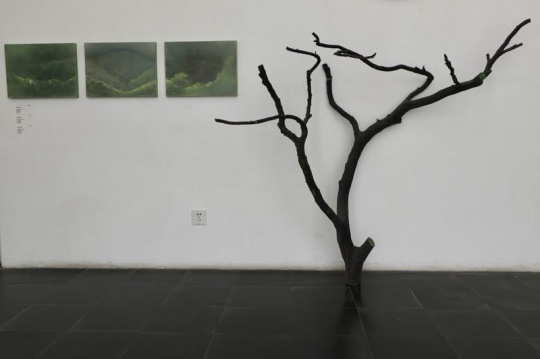艺术家宋琨作品《森》 绘画装置,植物绿手绘,不规则尺寸 2018年
艺术家宋琨作品《森》 绘画装置,植物绿手绘,不规则尺寸 2018年
