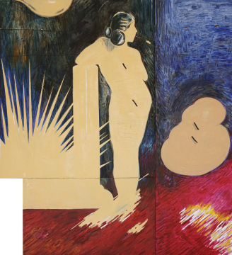《街头》 230X211cm 布面油画 2018
《街头》 230X211cm 布面油画 2018