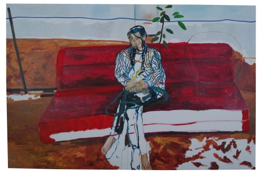 《红沙发4》 200x300cm 布面油画 2017
《红沙发4》 200x300cm 布面油画 2017