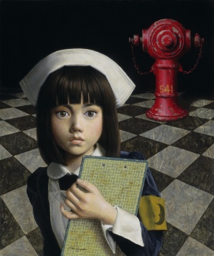 七户優 《守護天使》 木板油画 45.5×38cm 2018
七户優 《守護天使》 木板油画 45.5×38cm 2018