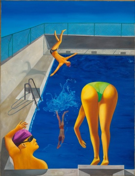 宋永红《泳池》160×130cm 布面油画 1998 图片版权 © 龙美术馆
宋永红《泳池》160×130cm 布面油画 1998 图片版权 © 龙美术馆