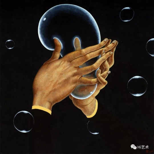 《捏泡泡》 40×40cm 木板坦培拉 2016
《捏泡泡》 40×40cm 木板坦培拉 2016