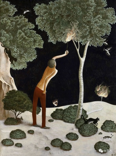 《点火》 80×60cm 木板坦培拉 2017
《点火》 80×60cm 木板坦培拉 2017