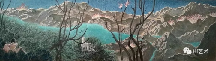 《观火》 25×90cm 木板坦培拉 2017
《观火》 25×90cm 木板坦培拉 2017