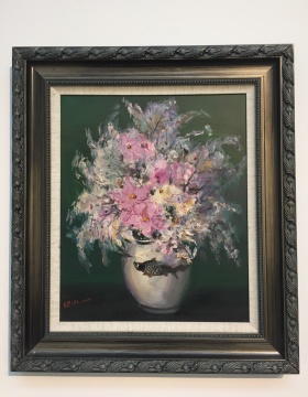 《花卉鱼纹罐》 60×50cm 布面油画 2009
