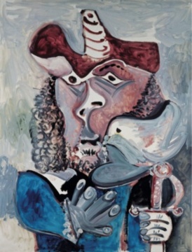 巴勃罗·毕加索 《带鸟的步兵》 146×114cm 布面油彩 1971
巴勃罗·毕加索 《带鸟的步兵》 146×114cm 布面油彩 1971