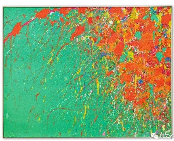 丁雄泉《红艳似火》177.8 x 228.6 cm 亚克力彩画布 1971
