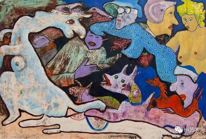 陈福善《无题》(观龙的人群) 50.5x75cm 1968-1985
陈福善《无题》(观龙的人群) 50.5x75cm 1968-1985