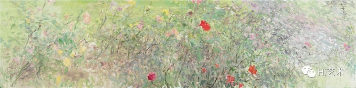 《杂花写生-七十而立卷》 50x200cm 布面油画 2018
《杂花写生-七十而立卷》 50x200cm 布面油画 2018