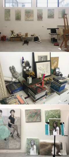 工作室墙上挂了许多何多苓的近作,但他说已经很久不画人物写生了
工作室墙上挂了许多何多苓的近作,但他说已经很久不画人物写生了