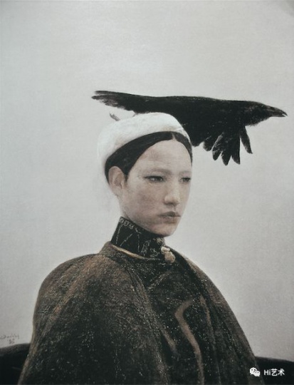 《乌鸦是美丽的》 89.8x70cm 布面油画 1988
《乌鸦是美丽的》 89.8x70cm 布面油画 1988