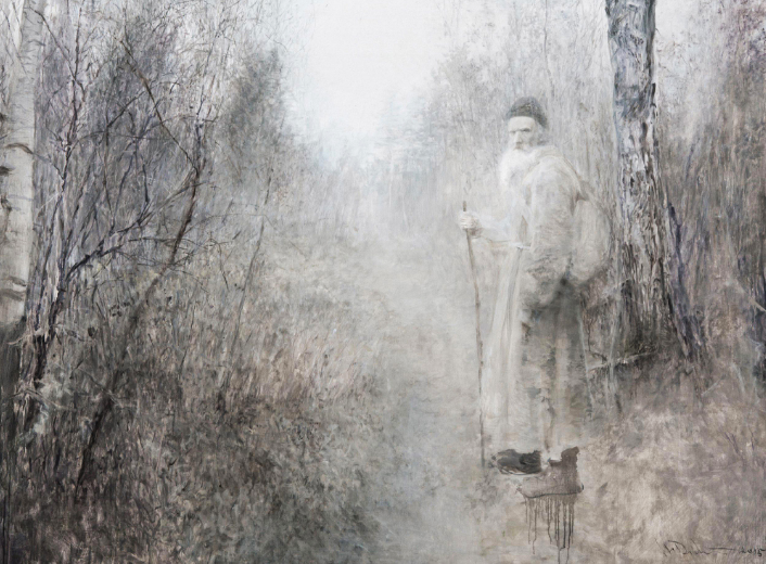 《俄罗斯森林-流浪列夫·托尔斯泰》 150×200cm 布面油画 2015
《俄罗斯森林-流浪列夫·托尔斯泰》 150×200cm 布面油画 2015