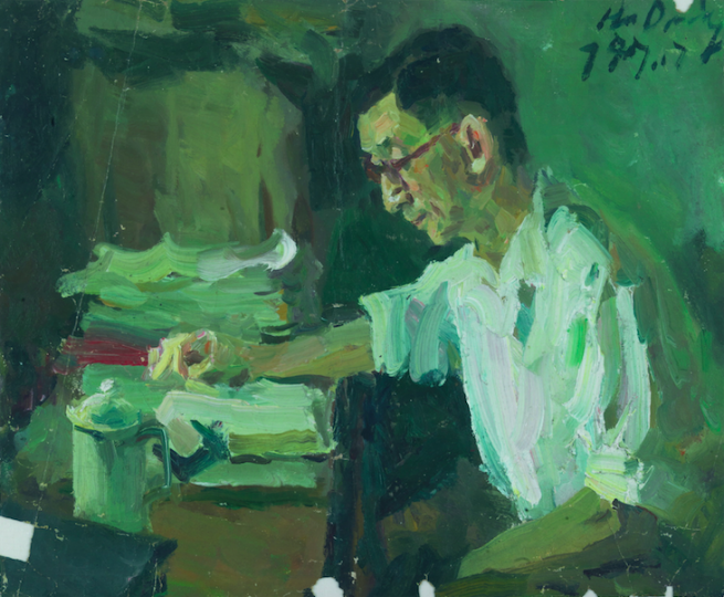 《父亲》62x70cm 纸本油画 1979
《父亲》62x70cm 纸本油画 1979