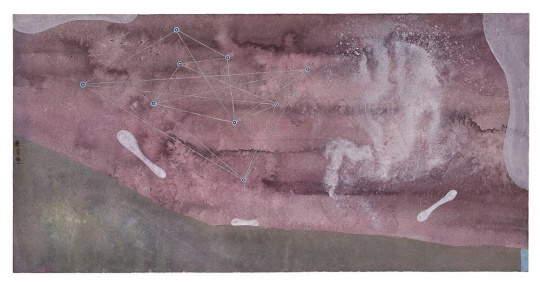 王伊楚 《星辰之七》 纸本综合材料 22×44.5cm 2013
王伊楚 《星辰之七》 纸本综合材料 22×44.5cm 2013