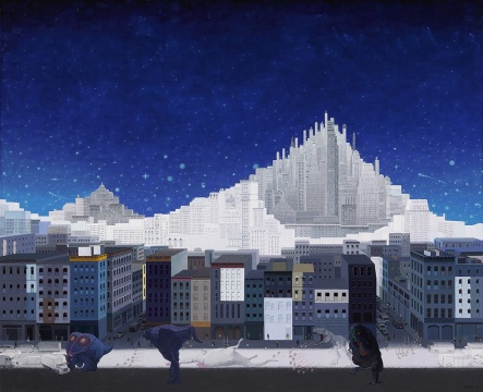 张弓 《不会说话的恐龙》 布面丙烯 140×172cm 2016
张弓 《不会说话的恐龙》 布面丙烯 140×172cm 2016