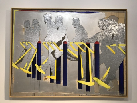 臧坤坤,《调和XV》,木,亚麻布,丙烯,铅笔,水,铝,U型钉,150 x 200 x 5.5 cm,2018
臧坤坤,《调和XV》,木,亚麻布,丙烯,铅笔,水,铝,U型钉,150 x 200 x 5.5 cm,2018