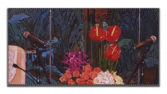 杨振中《静物与风景 #16》 油画 76×150 cm 2018
杨振中《静物与风景 #16》 油画 76×150 cm 2018