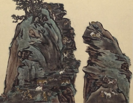 杨诘苍《比天堂还奇妙-双峰》 绢本重彩 95.5 x 121.5 cm 2009
杨诘苍《比天堂还奇妙-双峰》 绢本重彩 95.5 x 121.5 cm 2009
