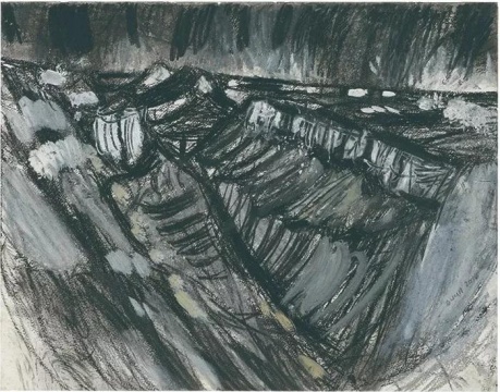段正渠 《定西云山》 纸本水彩、木炭,32×41cm 2014
段正渠 《定西云山》 纸本水彩、木炭,32×41cm 2014