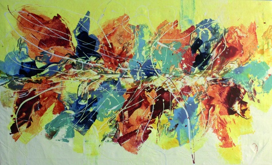 Dancing Colors, Acrylic on canvas, 70 x 115cm, 2006, Eva Watzl
