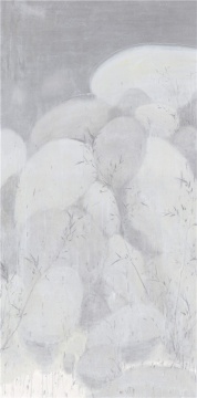 《天池竹石之二》247.5x123.5cm 水墨宣纸 2017
