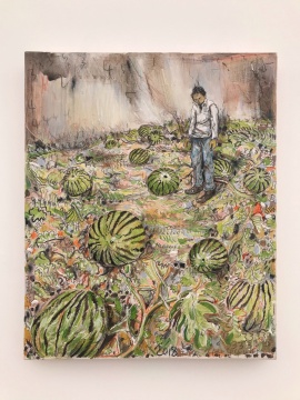 李继开《西瓜》 55×45cm 布面丙烯 2018
李继开《西瓜》 55×45cm 布面丙烯 2018