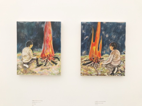 李继开《守火堆的人》 55×45cm 布面丙烯 2018
李继开《守火堆的人》 55×45cm 布面丙烯 2018