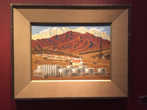 许幸之 《​油站朝晖》  44×62cm 木板油画 1962 中央美术学院美术馆藏
