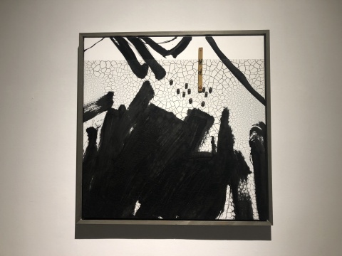 《静观》124×124cm 木板大漆、竹子 2018
《静观》124×124cm 木板大漆、竹子 2018