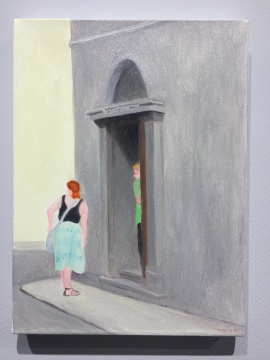 《一个法国女人在问路》 30cm× 22.5cm 布面油画 2013
