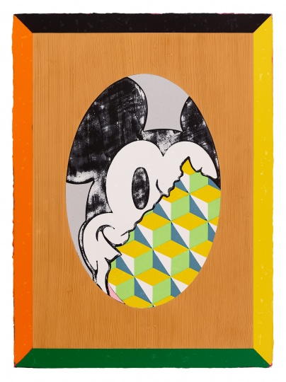 《理性爆棚的米奇》 93×68cm 亚克力颜料、画布 2018
《理性爆棚的米奇》 93×68cm 亚克力颜料、画布 2018