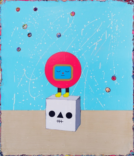 《泡泡沈思者》 70×60cm 亚克力颜料、画布 2017 《泡泡沈思者》 70×60cm 亚克力颜料、画布 2017