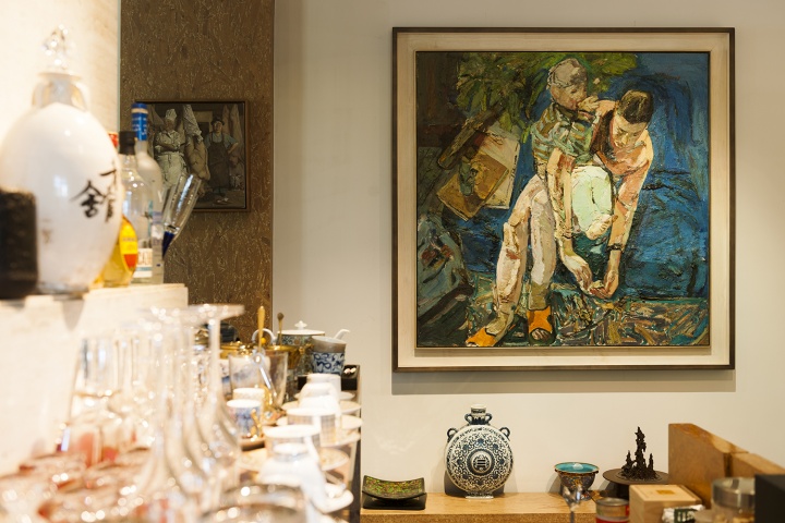 闫平 《母与子》 120×120cm 油画画布 1995(摄影:董林)
闫平 《母与子》 120×120cm 油画画布 1995(摄影:董林)
