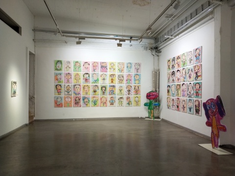 艾松个展“21世纪幼稚园”桥舍画廊展览现场
艾松个展“21世纪幼稚园”桥舍画廊展览现场