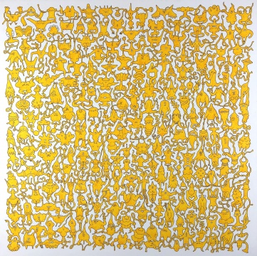
横山真理《Untitled·Gold》 73×73cm

亚克力画布 2017

