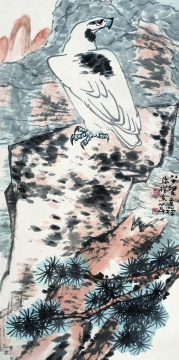 李苦禅《白鹰》136×69cm 中国画
