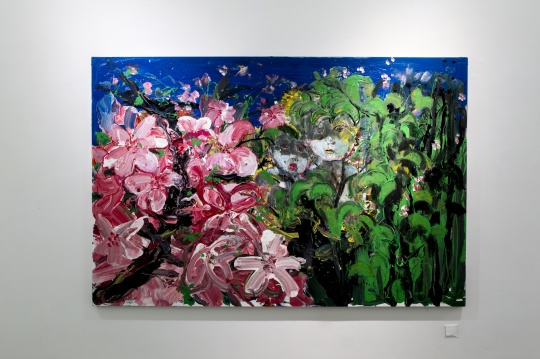 《淖中花 — 大桃花》 布面油画   200 x 300cm 2018
