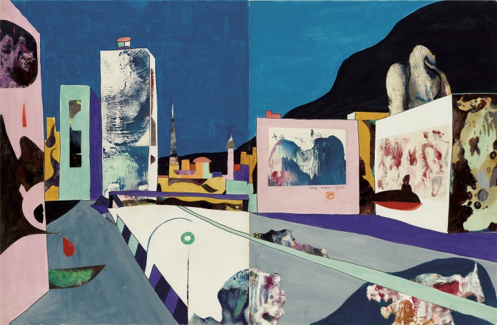 《湾仔街景》76.5×116cm 纸本拼贴 综合材料 1976 © 艺术家家族珍藏
《湾仔街景》76.5×116cm 纸本拼贴 综合材料 1976 © 艺术家家族珍藏