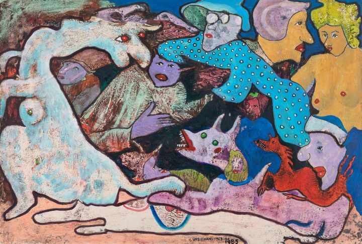 《无题》(观龙的人群) 50.5×75cm 纸本丙烯 1968-1985 © BAO私人收藏
《无题》(观龙的人群) 50.5×75cm 纸本丙烯 1968-1985 © BAO私人收藏