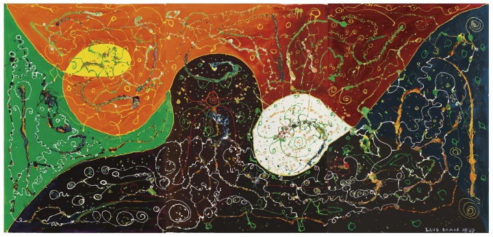 《天象图》192×402cm 布面丙烯 1987 © 张颂仁收藏
《天象图》192×402cm 布面丙烯 1987 © 张颂仁收藏