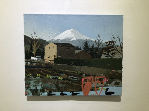 毕建业《四月河口湖》50x60cm 布面丙烯 2018
