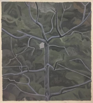 徐振 《树上鸟巢》 纸面油彩 39x36cm 2018
徐振 《树上鸟巢》 纸面油彩 39x36cm 2018