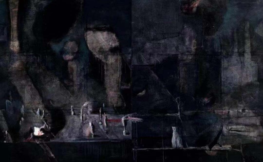 王焕青 《一万年一夜》 280×230cm×2 布面油彩、丙烯 2014 王焕青 《一万年一夜》 280×230cm×2 布面油彩、丙烯 2014